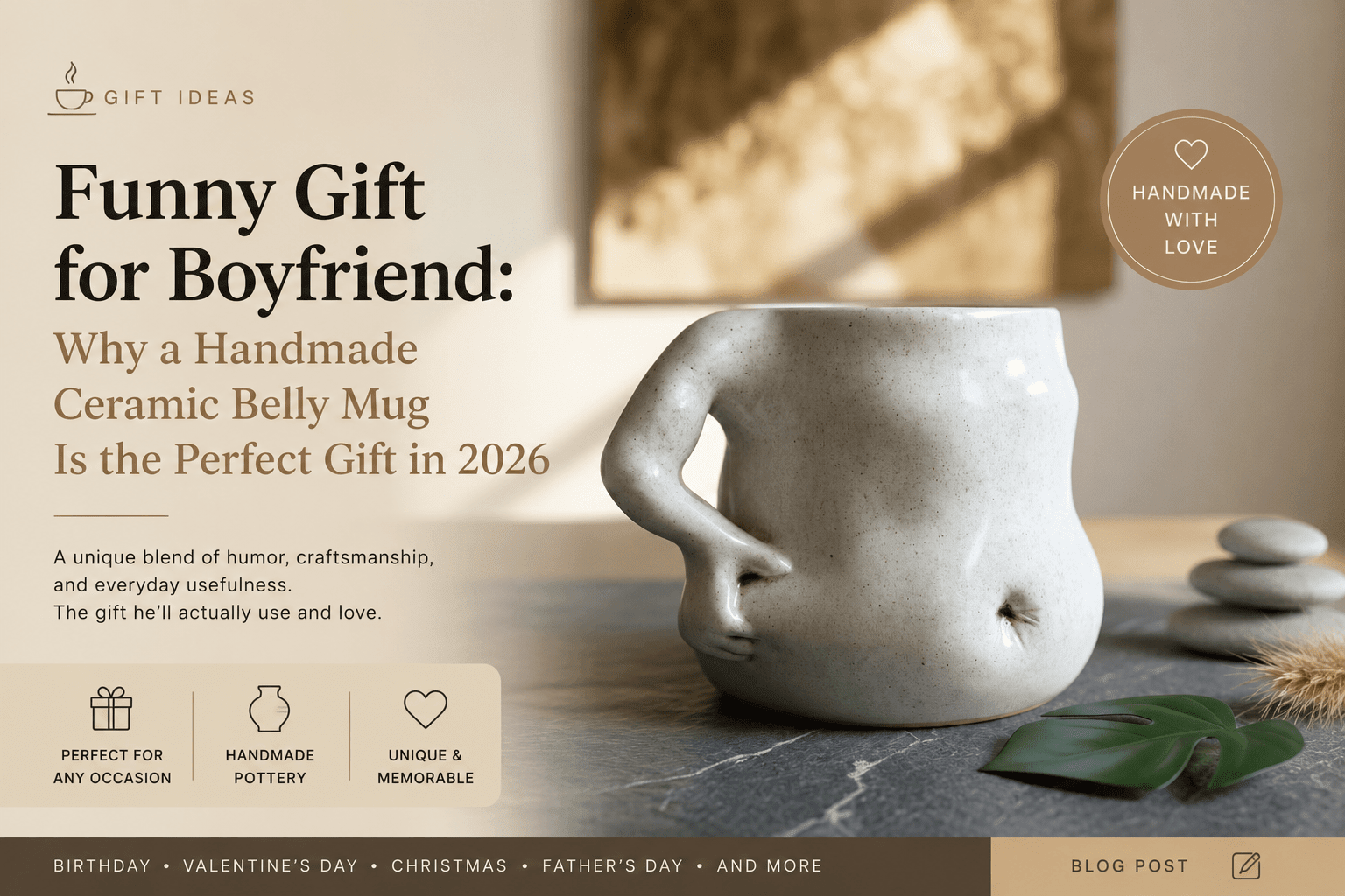 Best Funny Boyfriend Gift in 2026: Handmade Belly Mug - Artolia Studio