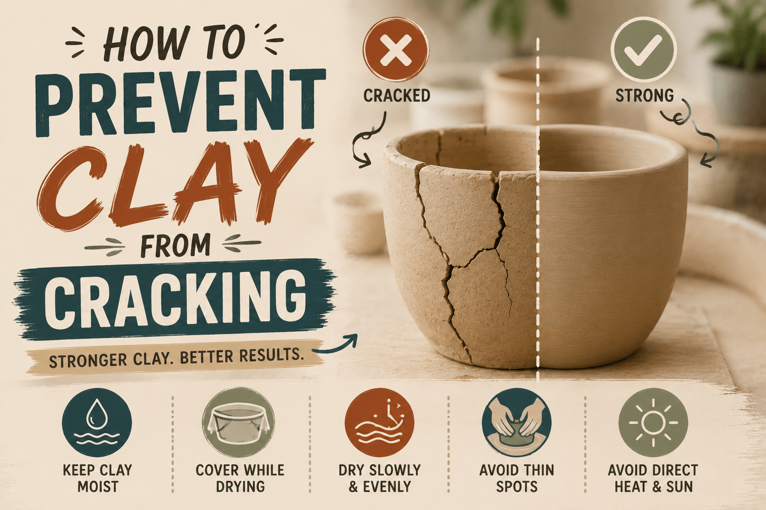 How to Prevent Clay From Cracking (Causes &amp; Fixes) - Artolia Studio
