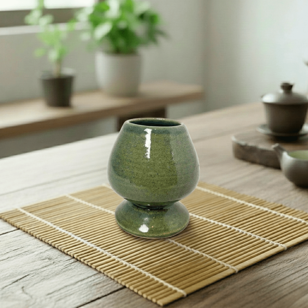 Green Matcha Bowl & Whisk Holder Set - Artolia Studio