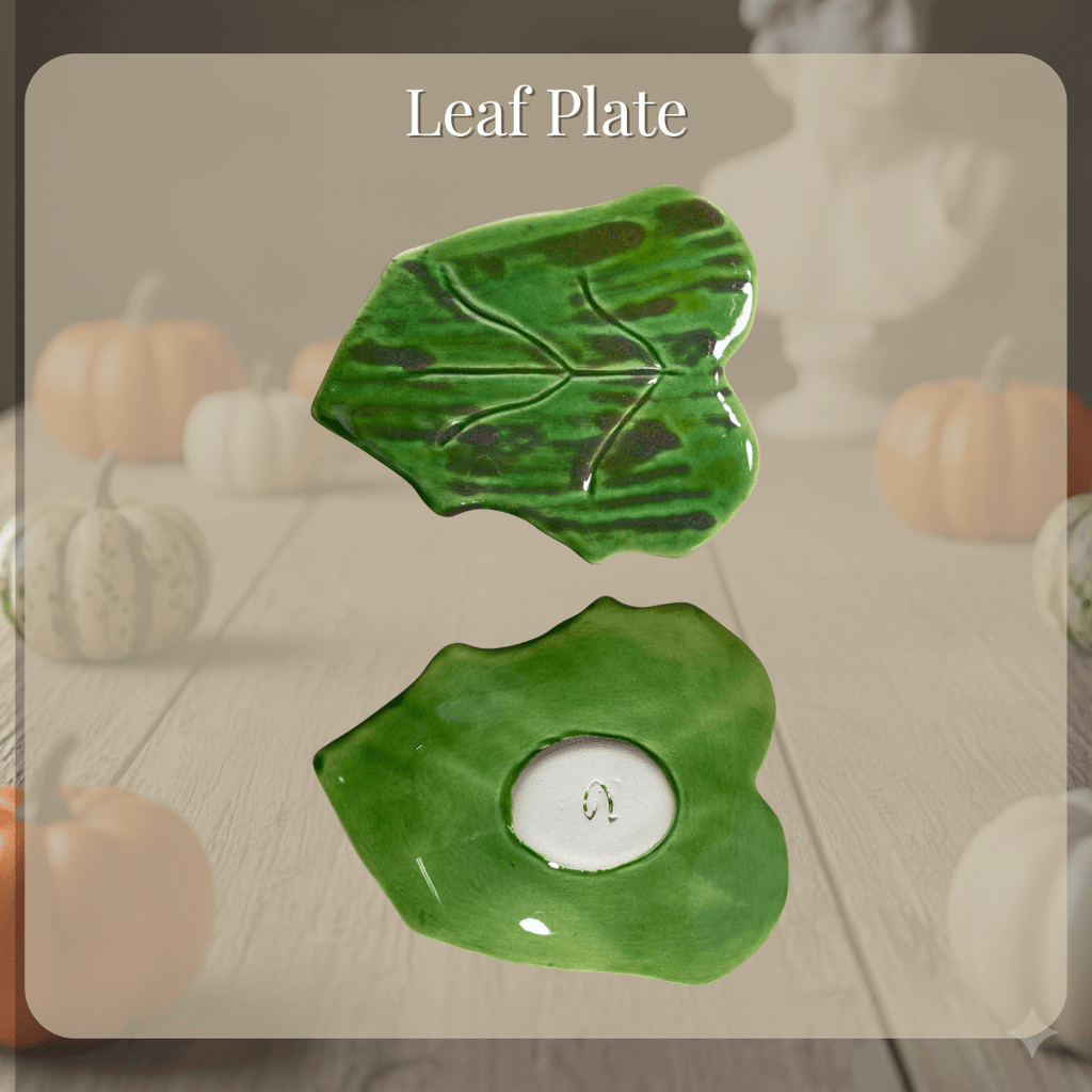 Pumpkin Ceramic Cup and Leaf Saucer - Artolia Studio